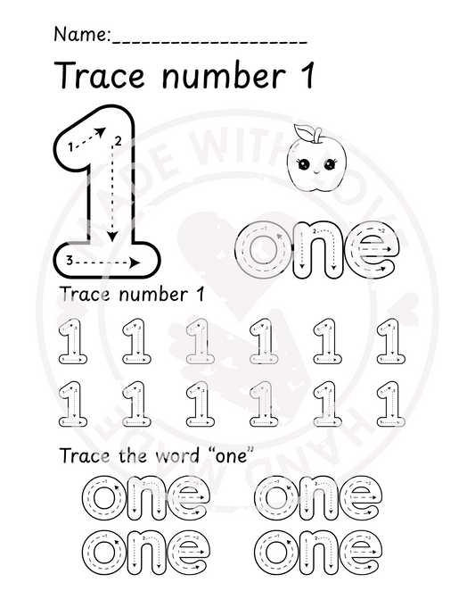 Fruit-Themed Numbers 1–10 Workbook for Preschool | 83 Printable Pages | Tracing, Counting, Matching & Cut-and-Paste Activities