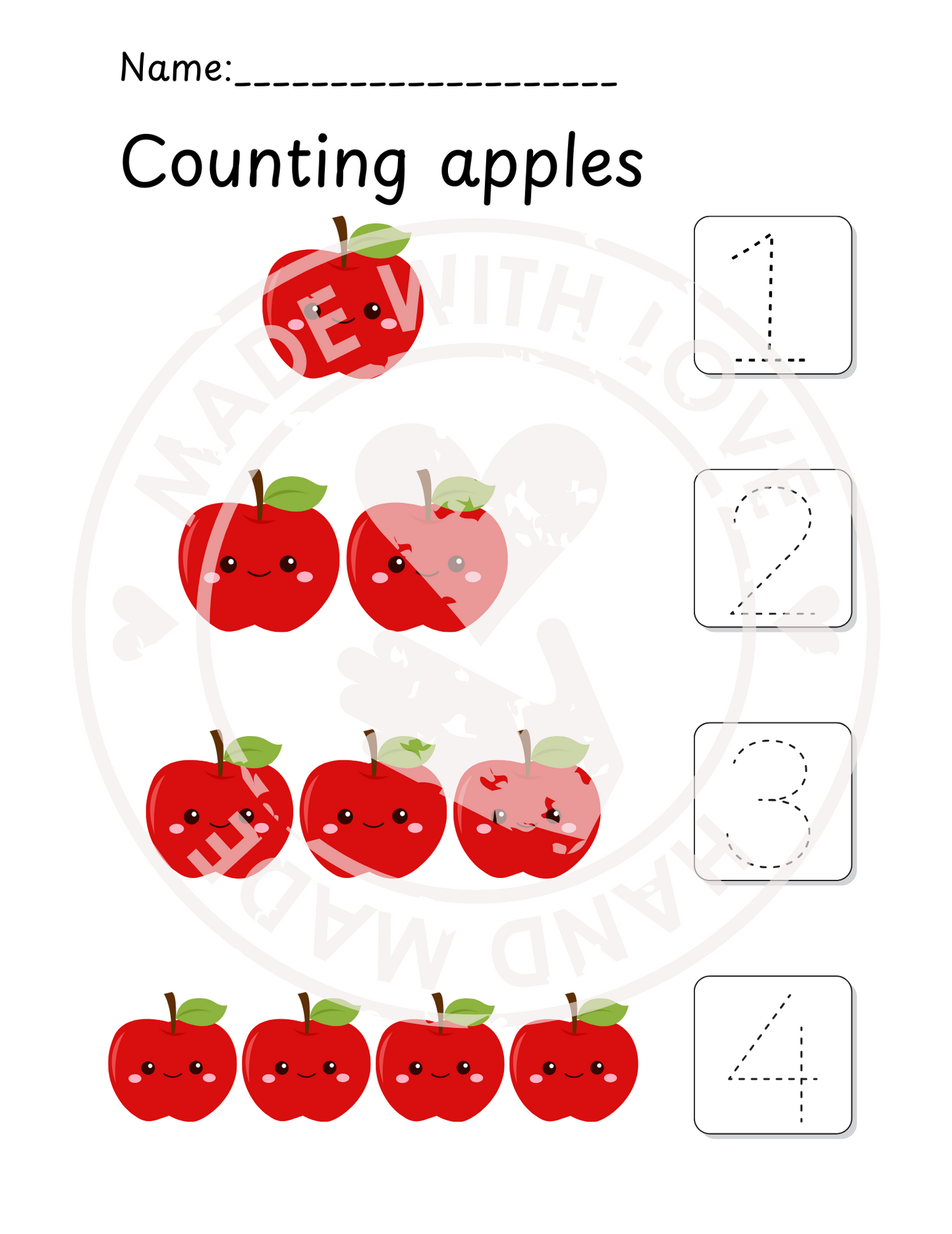 Fruit-Themed Numbers 1–10 Workbook for Preschool | 83 Printable Pages | Tracing, Counting, Matching & Cut-and-Paste Activities