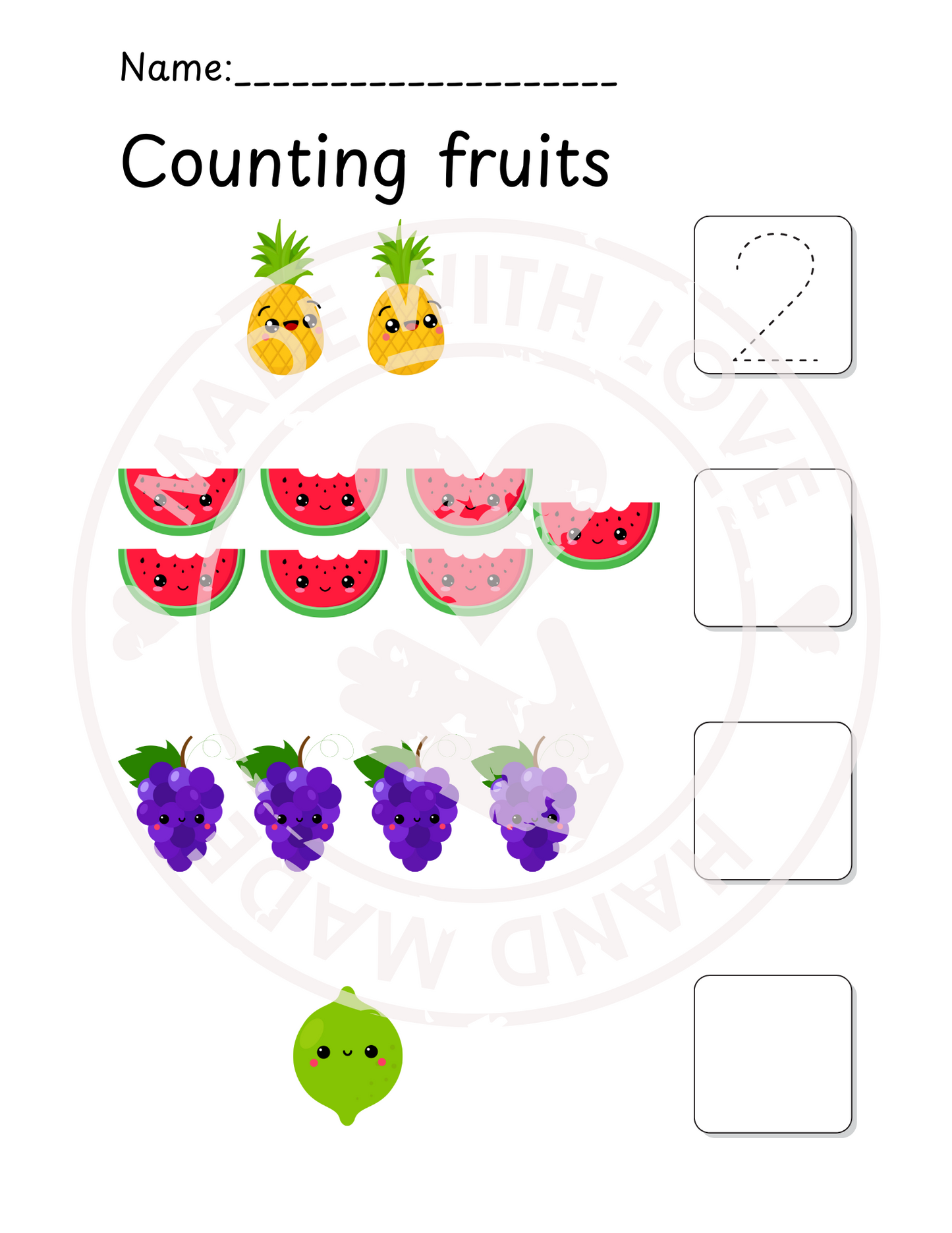 Fruit-Themed Numbers 1–10 Workbook for Preschool | 83 Printable Pages | Tracing, Counting, Matching & Cut-and-Paste Activities
