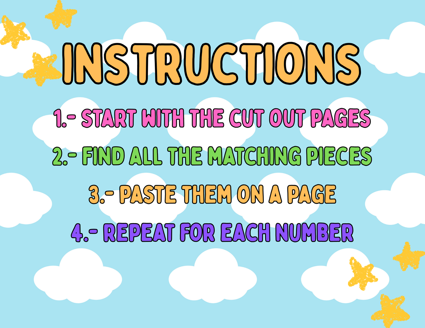 Number Matching Workbook for Preschool | Numbers 1–10 | Cut & Paste Activity with Tally Marks, Ten Frames, Stars & More – Printable PDF