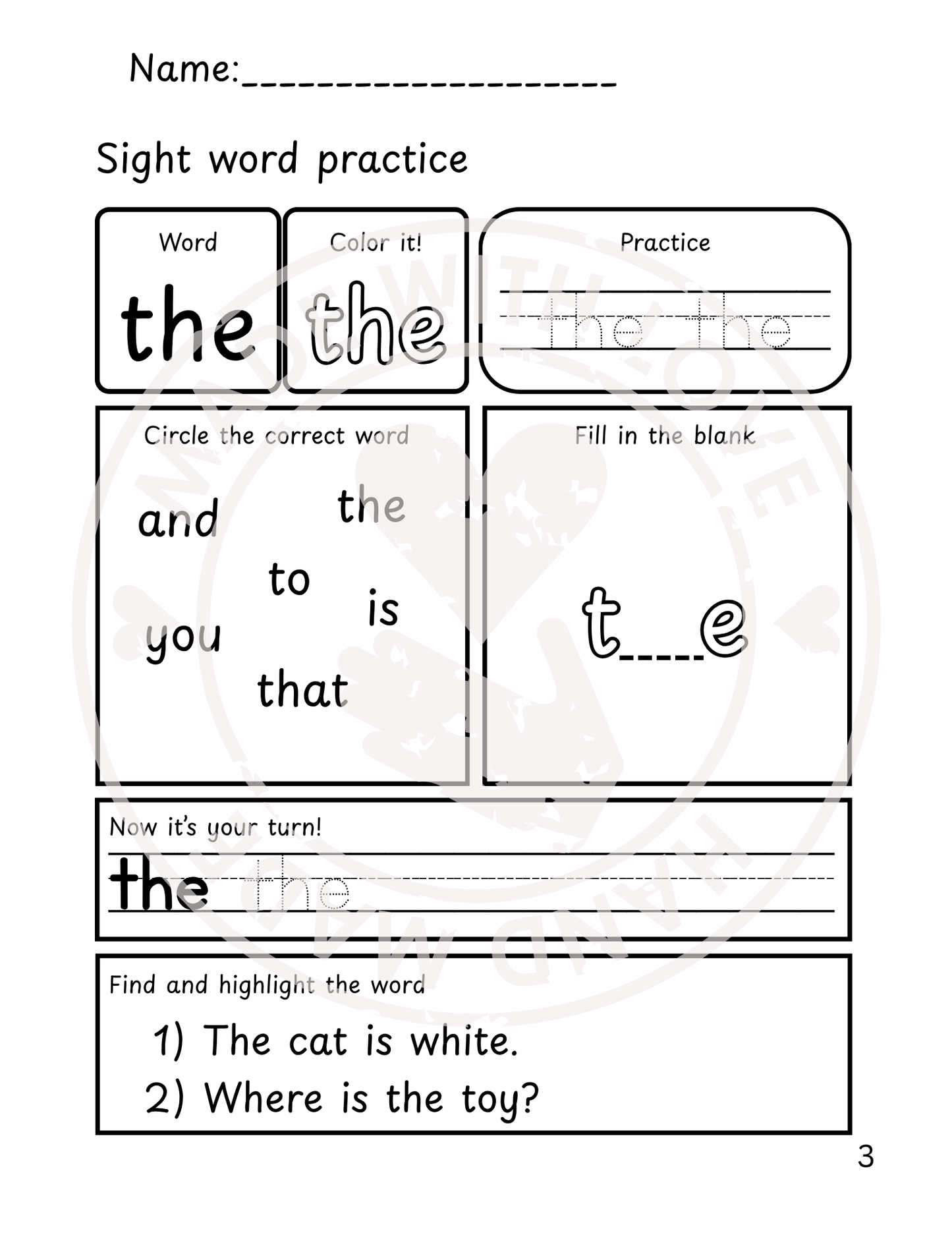 136-Page Fry Sight Words Workbook | Tracing, Writing & Reading Practice (First 100 Words)